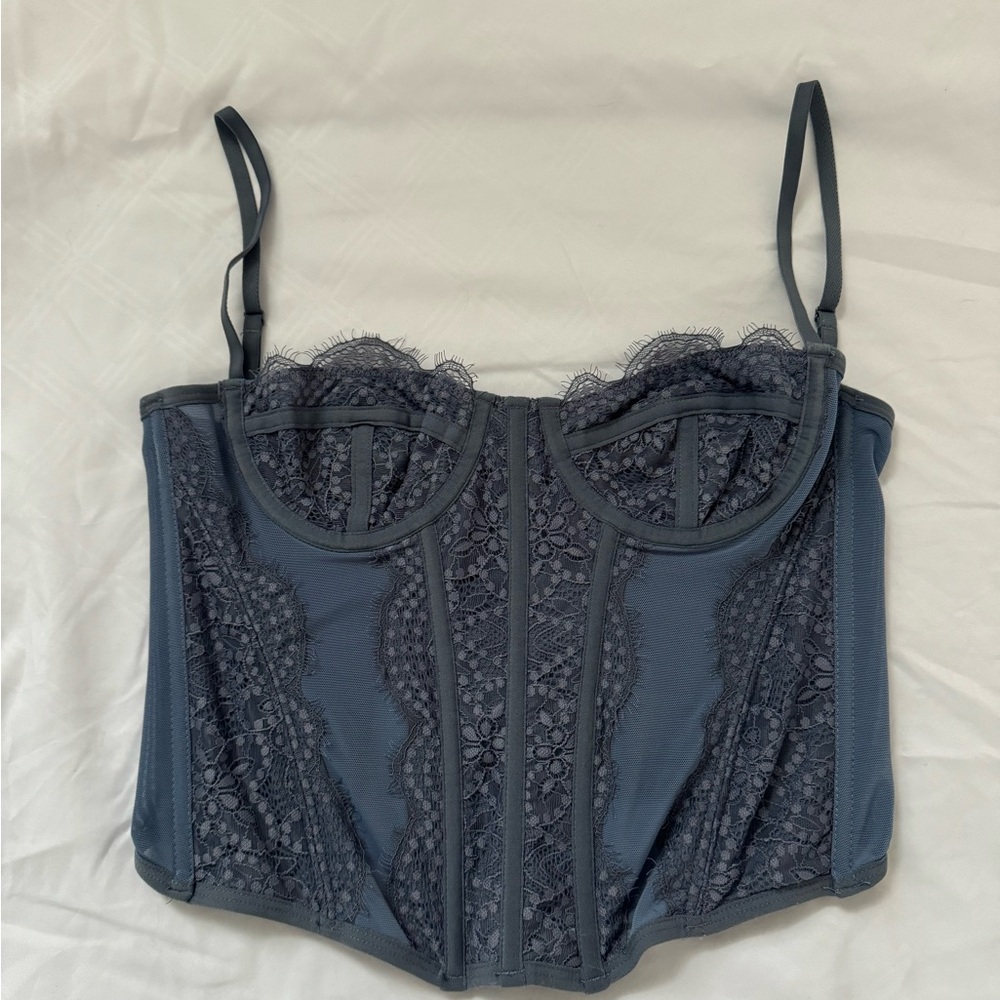 Urban Outfitters Corset Blue Top